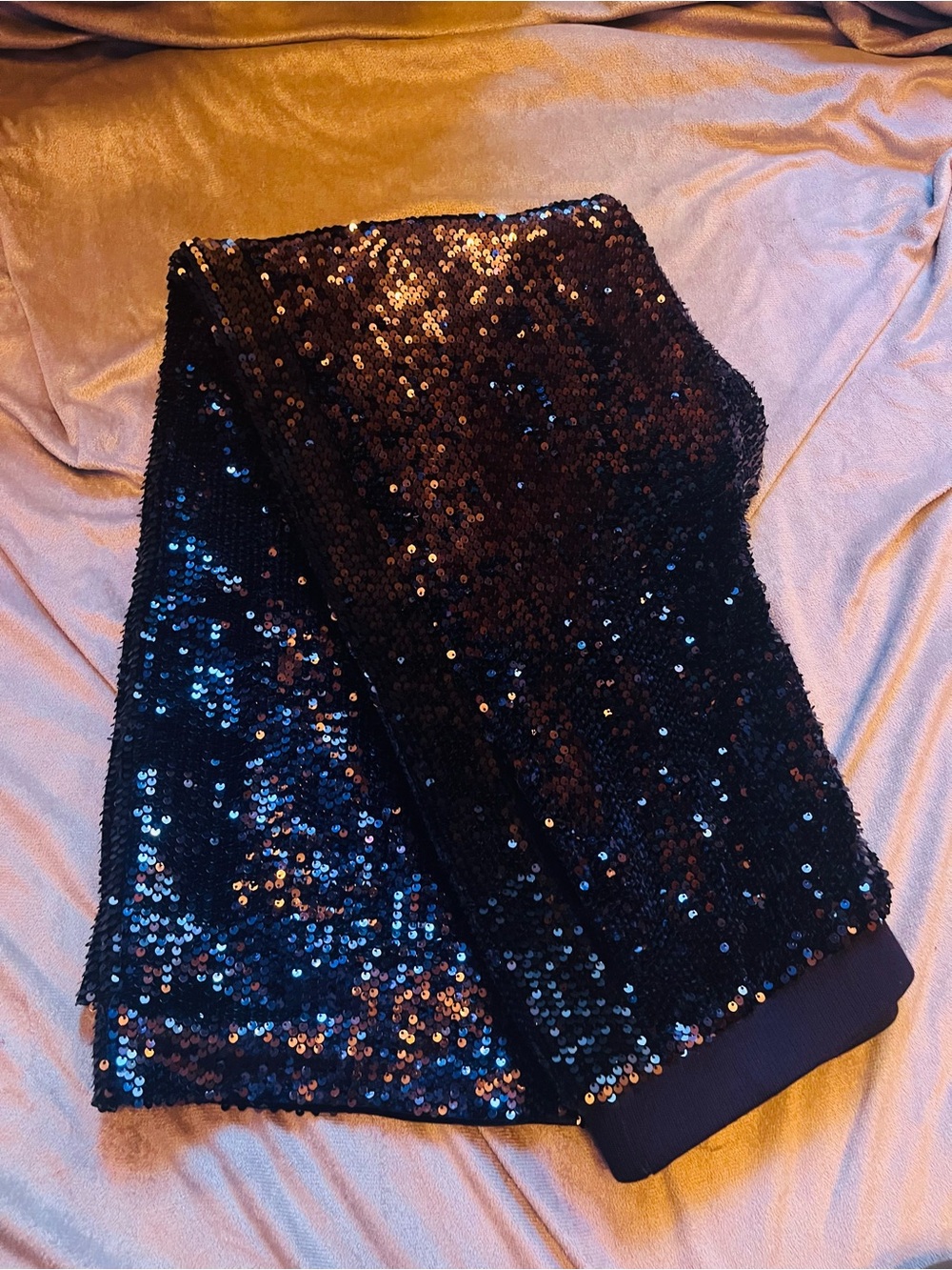 Urban Outfitters Navy Sequin Wide Leg Pants